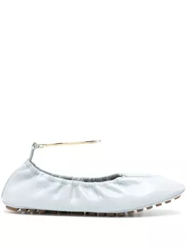 Кожаные балетки Filo FENDI, синий