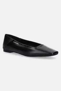 Кожаные балетки Flat Ballerina - LTH Calvin Klein, черный