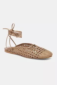 Кожаные балетки Forte Forte, золотой