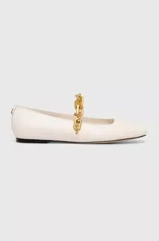 Кожаные балетки Guess LEVY, бежевый