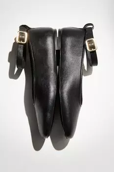 Кожаные балетки H&M, черный