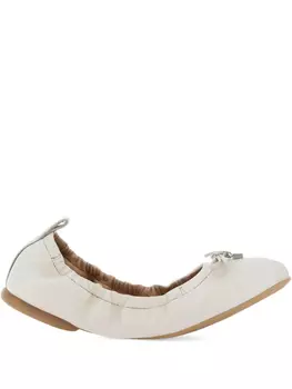 Кожаные балетки Hogan, белый