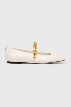 Кожаные балетки LEVY Guess, бежевый