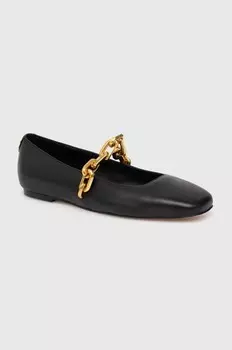 Кожаные балетки LEVY Guess, черный