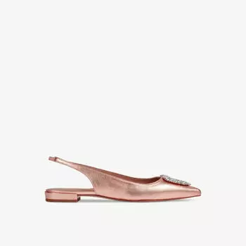 Кожаные балетки luana с кристаллами в форме сердца Lk Bennett, цвет gol-copper