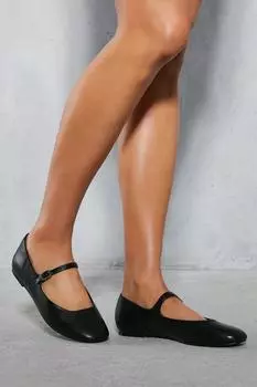 Кожаные балетки Мэри Джейн MISSPAP, черный