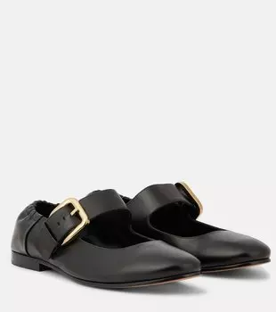 Кожаные балетки Mary Jane Astaire Bottega Veneta, черный