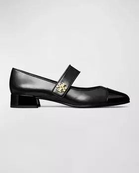 Кожаные балетки Mary Jane с закрытым носком Tory Burch, цвет Perfect Black Perfect Black