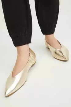 Кожаные балетки Medicine, золотой