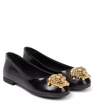 Кожаные балетки Medusa Versace, черный