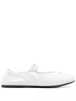 Кожаные балетки Miu Miu, белый