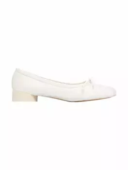 Кожаные балетки MM6 MAISON MARGIELA, белый
