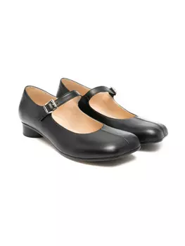 Кожаные балетки MM6 Maison Margiela Kids, черный