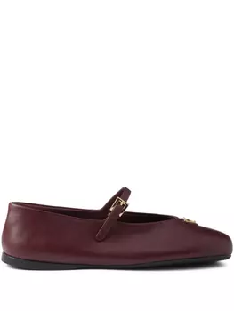 Кожаные балетки Prada, красный