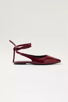 Кожаные балетки Ribbon Alohas, бордовый