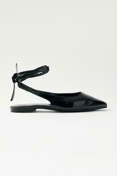 Кожаные балетки Ribbon Alohas, черный