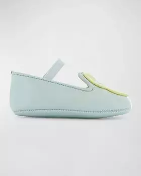 Кожаные балетки с бабочками для девочек, детские Sophia Webster, цвет Spearmint Lemon Fizz