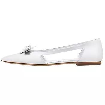 Кожаные балетки с бантом Ferragamo