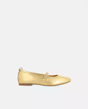 Кожаные балетки с деталями из стразов Gioseppo, серебрянный