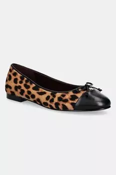 Кожаные балетки с мыском Cap-Toe Ballet Tory Burch, коричневый