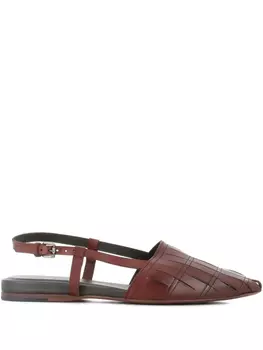 Кожаные балетки с открытой пяткой Pantanetti, коричневый