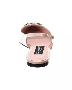 Кожаные балетки с пяткой на пятке и логотипом Dolce & Gabbana DG, бежевый