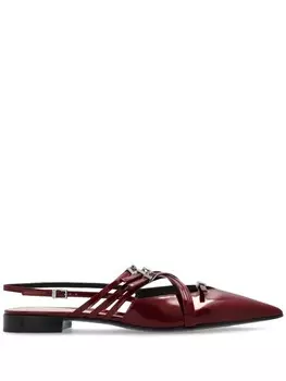 Кожаные балетки с ремешками Gucci, красный