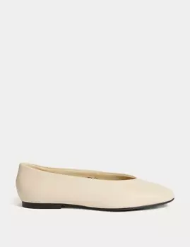 Кожаные балетки Slip On Flat Marks & Spencer, цвет Opaline