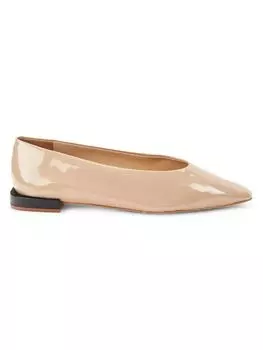 Кожаные балетки со змеиным тиснением Saks Fifth Avenue, цвет Nocciola