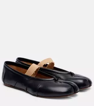 Кожаные балетки Tabi Maison Margiela, Black/Nude
