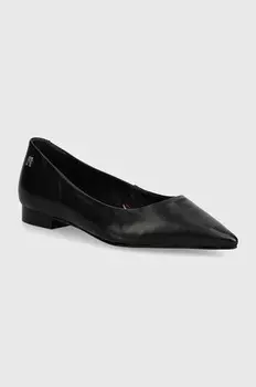 Кожаные балетки TH POINTY BallERINA Tommy Hilfiger, черный