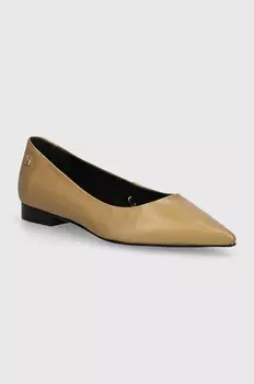 Кожаные балетки TH POINTY BallERINA Tommy Hilfiger, бежевый