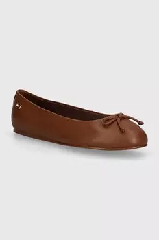 Кожаные балетки Tommy Hilfiger ESSENTIAL CHIC BALLERINA, коричневый