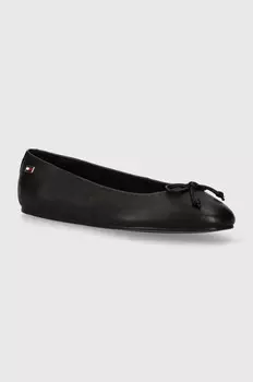 Кожаные балетки Tommy Hilfiger ESSENTIAL CHIC BALLERINA, черный
