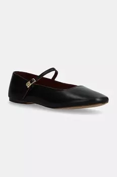 Кожаные балетки Tommy Hilfiger MARYJANE BALLERINA LEATHER, черный