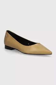Кожаные балетки Tommy Hilfiger TH POINTY BALLERINA, бежевый