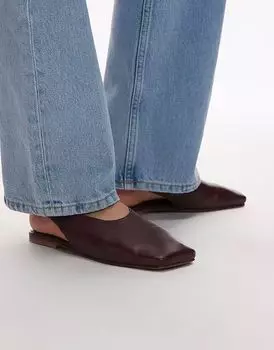 Кожаные балетки Topshop Brit бордового цвета