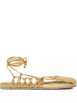 Кожаные балетки Vic Matie, золотой