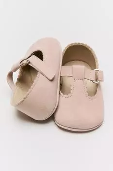 Кожаные балетки ZARA, розовый