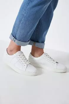 Кожаные белые кроссовки Crew Clothing Company, белый
