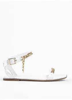 Кожаные белые женские сандалии Fabrika