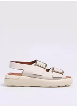 Кожаные бежевые женские сандалии Hush Puppies