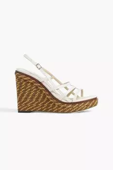 Кожаные босоножки Ariela 110 на танкетке с пяткой на пятке JIMMY CHOO, белый