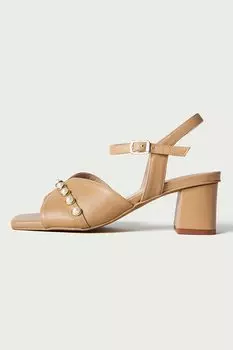 Кожаные босоножки Astrid на массивном каблуке Alura, коричневый