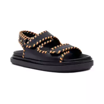 Кожаные босоножки-бочонки Alohas, черный