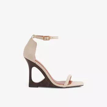 Кожаные босоножки cora на танкетке Reiss, белый