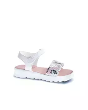 Кожаные босоножки для девочек с клейкой застежкой Pablosky, белый
