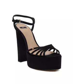 Кожаные босоножки Elisabetta Franchi, черный