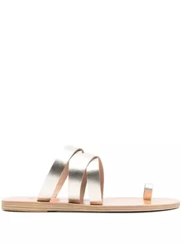 Кожаные босоножки Grdia на плоской подошве Древнегреческие сандалии, золотистый