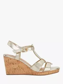 Кожаные босоножки kastro на танкетке Dune, золотой